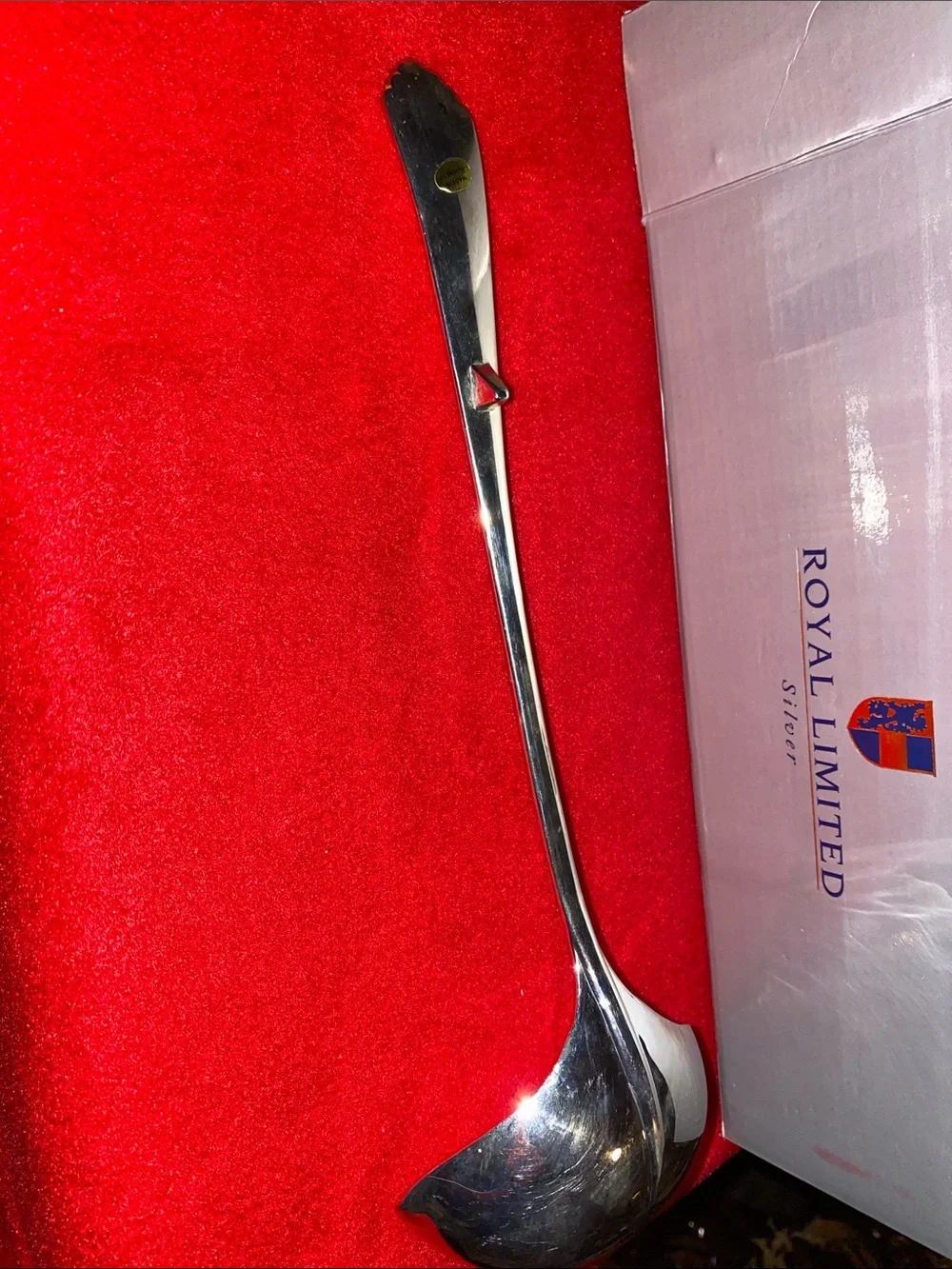 Royal Limited Silver Plated Serving Ladle with Gold Accent